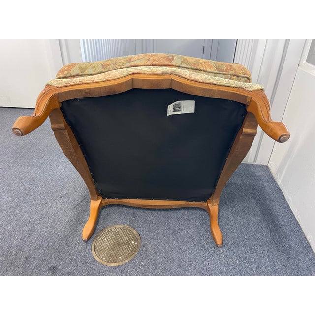 Century Furniture French Style Bergère Armchairs in Floral Upholstery, a Pair For Sale - Image 12 of 12