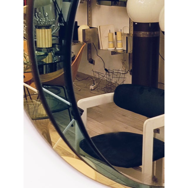 Art Round Wall Mirror Franz Sartori for Crtistal, Italy, 1970s For Sale - Image 4 of 7