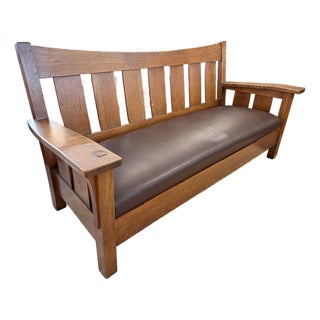 Stickley Drop Arm Settee For Sale