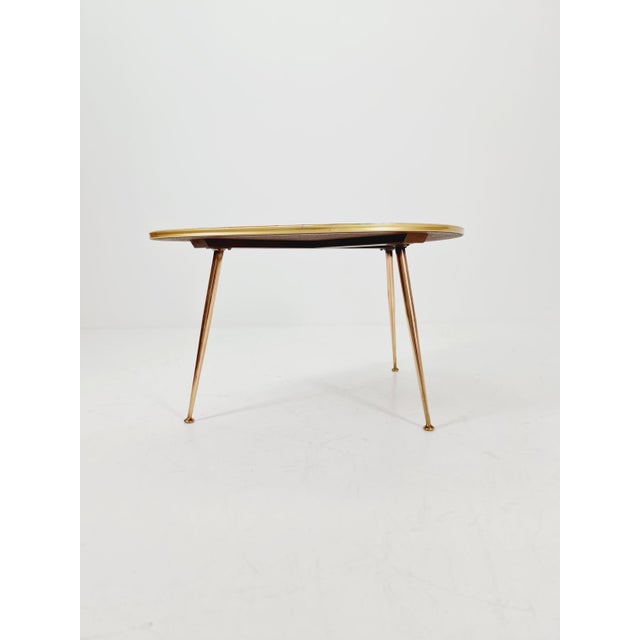 Mid-Century German Tripod Glass & Brass Coffee Table ffrom Ilse Möbel, 1950s For Sale - Image 4 of 11