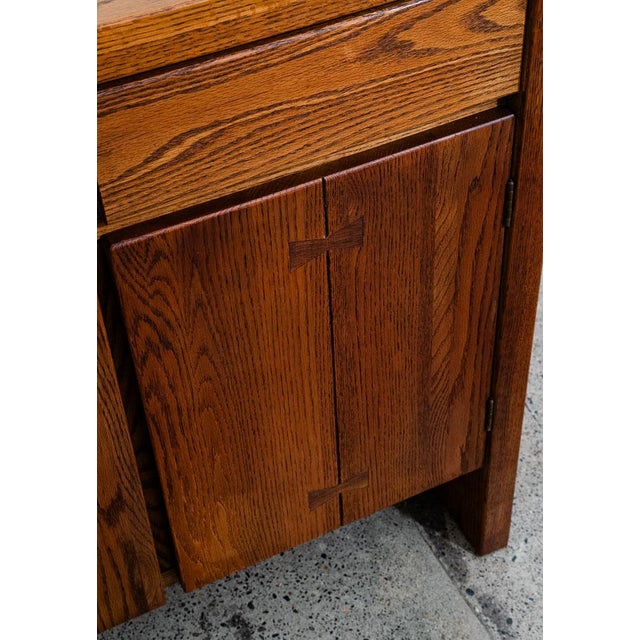 1960s Mid Century Modern Credenza Server Buffet Conant Ball Oak 2 Drawers Cabinet For Sale - Image 9 of 12