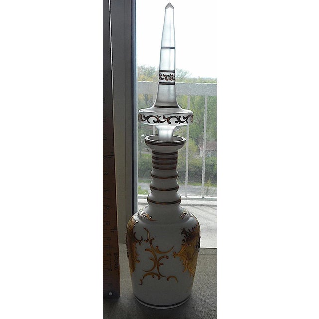 Gold Vintage Cased Glass & 24K Gold Trim Decanter For Sale - Image 8 of 8