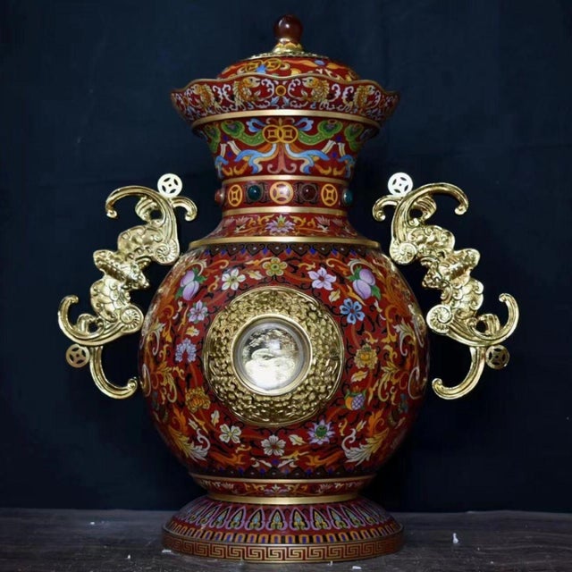This is a highly collectible, limited-edition cloisonné enamel vase, officially titled "Fortune & Honor" (财富尊). Designed...