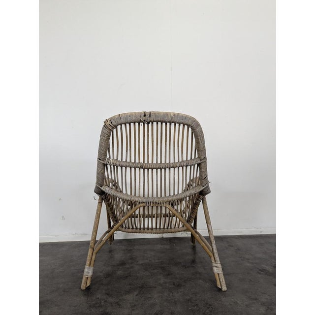 Wicker and Bamboo Lounge Chair by Georges Coslin For Sale - Image 4 of 6