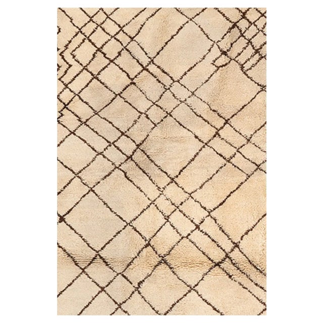 Hand-Knotted Geometric Tappeto Berbero Rug from DSV Carpets For Sale