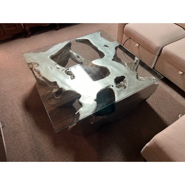 Sequoia Coffee Table Silver Leaf Table For Sale - Image 10 of 11