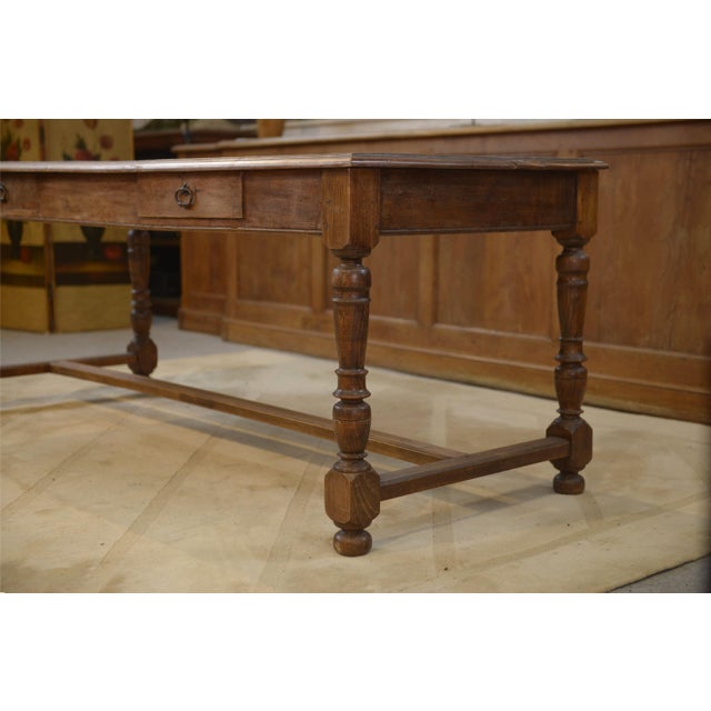 Brown Late 19th Century Beechwood Farmhouse Table For Sale - Image 8 of 11