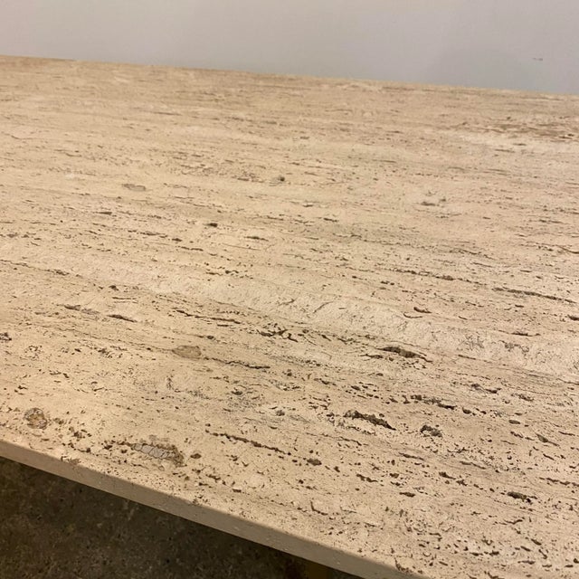 Metal Reupholstered Mid Century Modern Paul McCobb Sectional Sofa with Travertine Top Side Table For Sale - Image 7 of 13