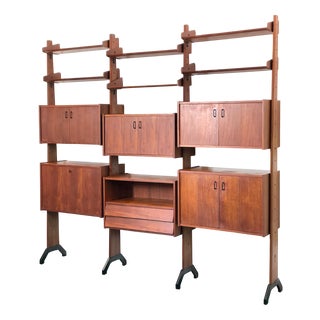 Vintage Three-Bay Bookcase by Vittorio Dassi, 1960s For Sale