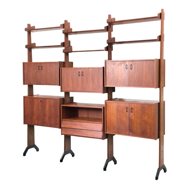 Vintage Three-Bay Bookcase by Vittorio Dassi, 1960s For Sale