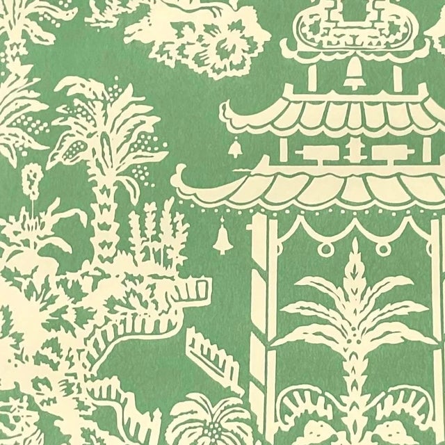 Vintage Boho Brunschwig & Fils Lhasa Hand Printed Double Roll Wallpaper For Sale - Image 13 of 14