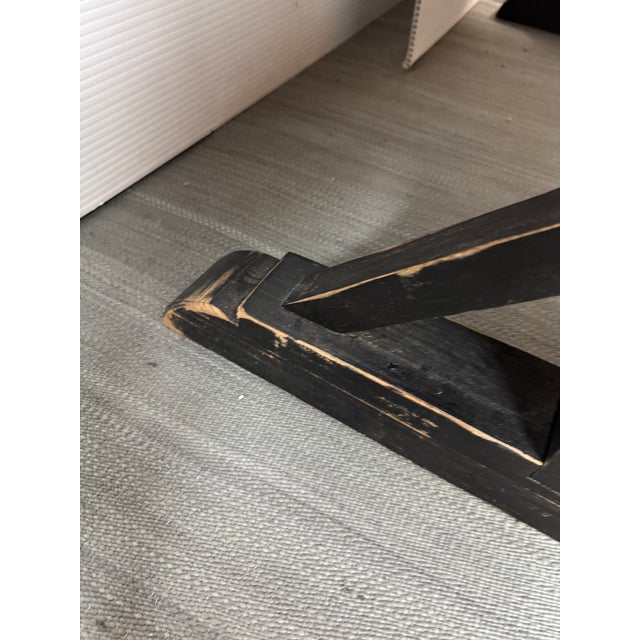 Reclaimed Wood + Concrete Trestle Table/Work Desk For Sale - Image 12 of 12