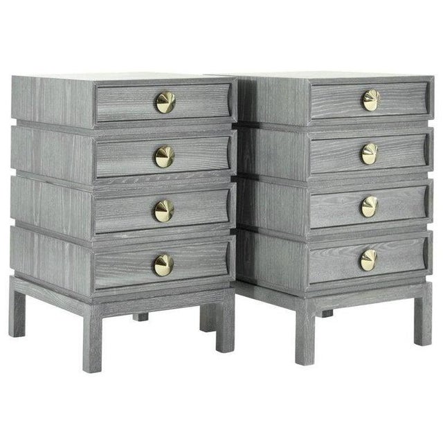 Stacked End Tables in Grey Ceruse For Sale - Image 9 of 13