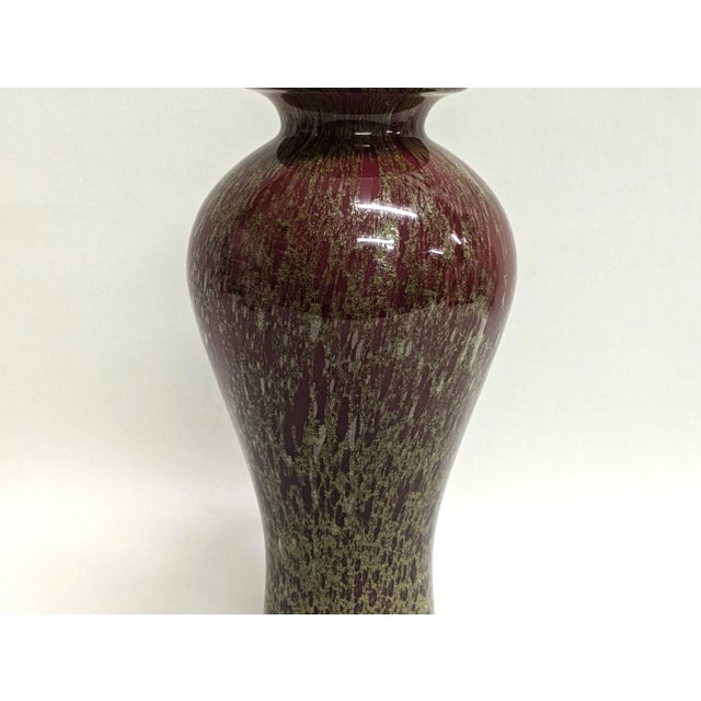 2000 - 2009 Oxblood Red and Gold Art Glass Vase For Sale - Image 5 of 8
