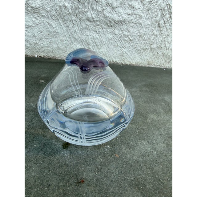 Daum France Cut Crystal Pate De Verre Vase Signed 8” For Sale In New York - Image 6 of 8