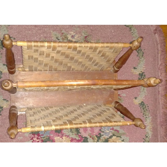 Mid-Century Flat Reed & Wood Magazine Rack Made by Berea College ...