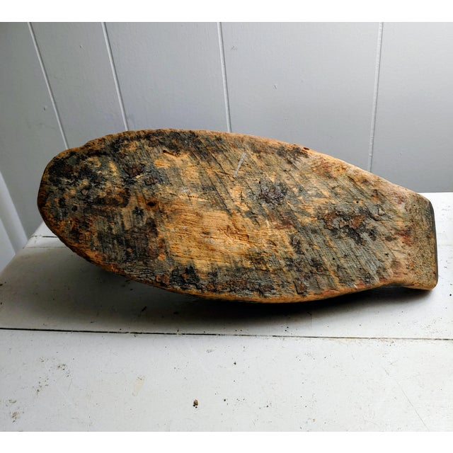 Early 20th Century Primitive Weathered Wood Duck Decoy With Glass Eyes For Sale In New York - Image 6 of 6