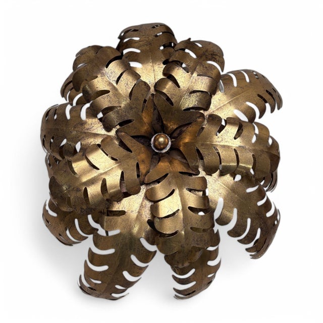 Maison Jansen Triple Palm Tree Floor Lamp in the Style of Maison Jansen For Sale - Image 4 of 8