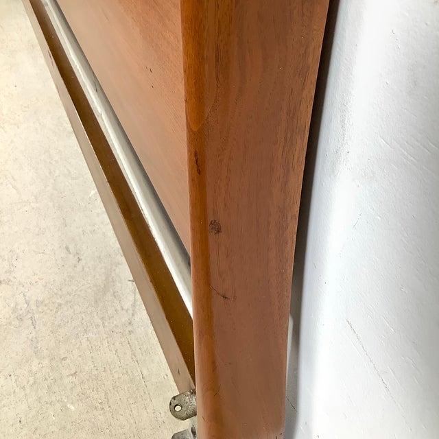 Mid-Century Walnut King Headboard With Sculptural Curved Silhouette For Sale - Image 11 of 12