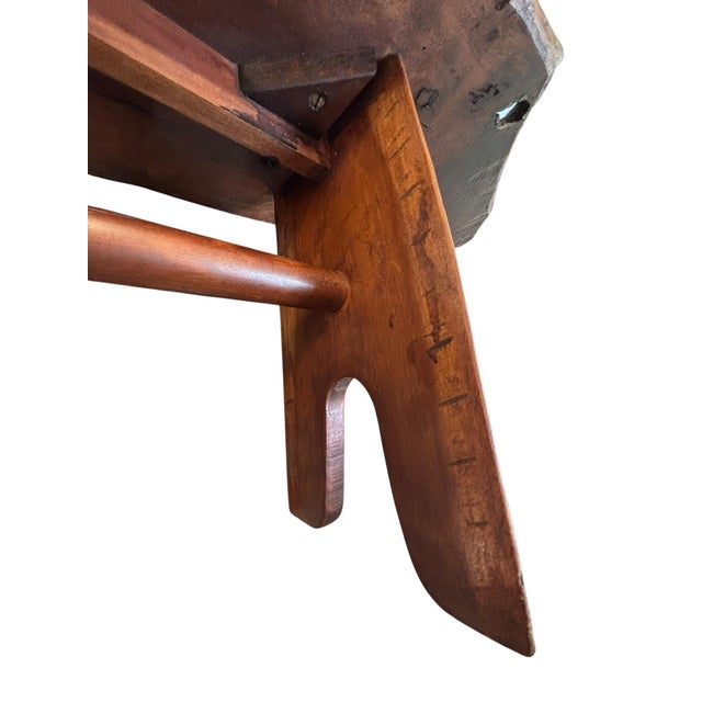 Handcrafted Live Edge Hardwood Bench in the Style of Appalachian Folk Art For Sale - Image 12 of 12