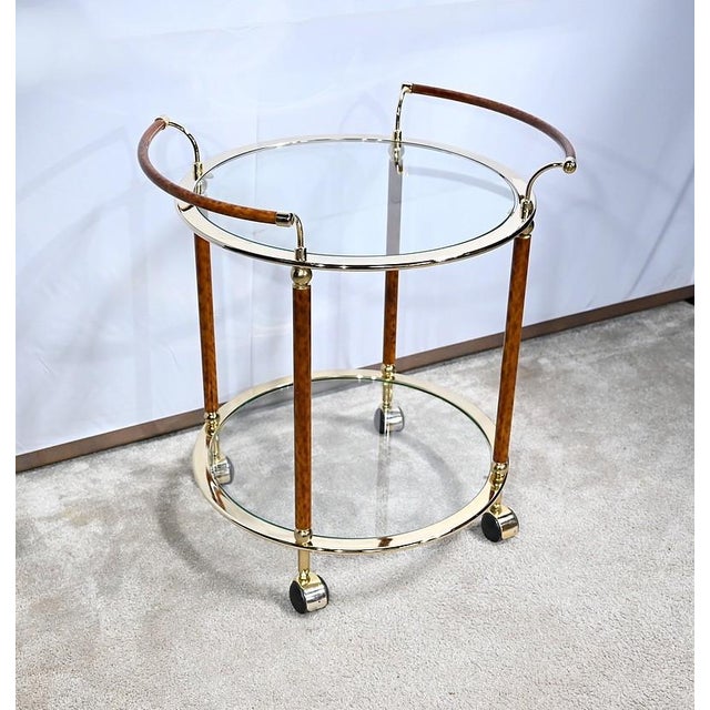 Beautiful vintage service, creation of the 80s, with two circular glass trays. Each window is surrounded by a large...