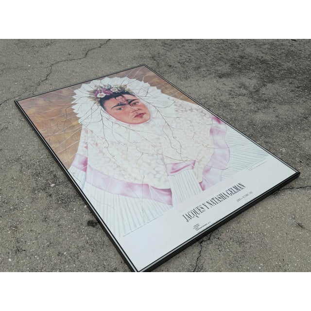 Exceptional vintage 1992 exhibition poster featuring Frida Kahlo’s iconic Diego on My Mind presented in a substantial...