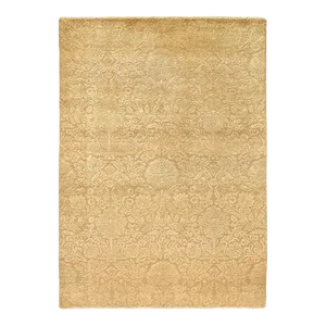 2020s Pasargad Ivory Fine Hand Knotted Silk & Wool Modern Rug