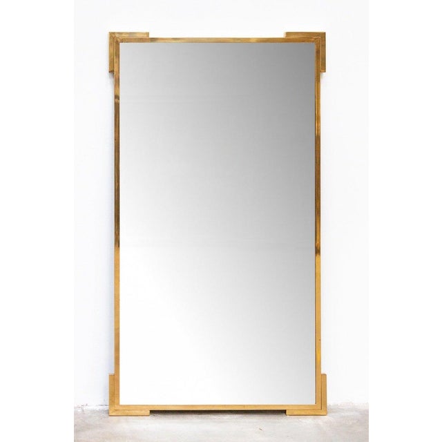 Metal Vintage Mirror with Gold Brass Frame, 1960s For Sale - Image 7 of 7