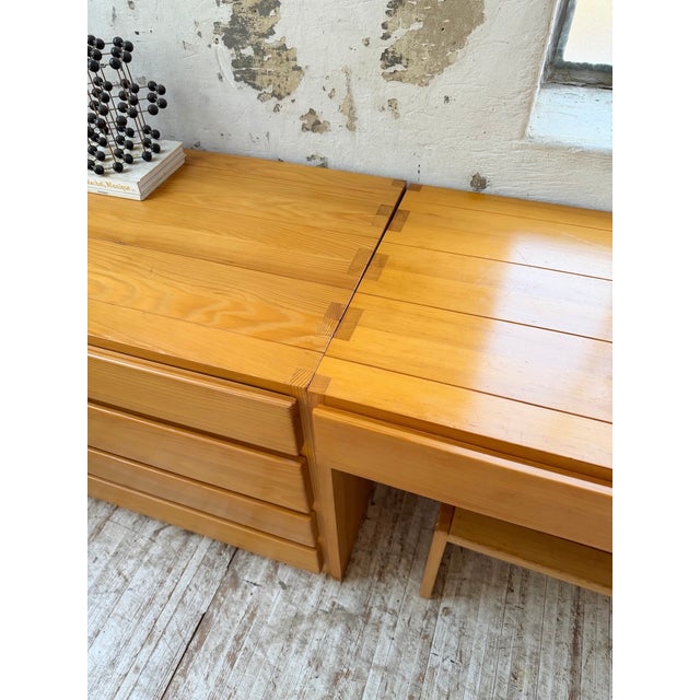 Savoie Desk, Chest of Drawers and Stool in Pine from Maison Regain, 1970s, Set of 4 For Sale - Image 18 of 18