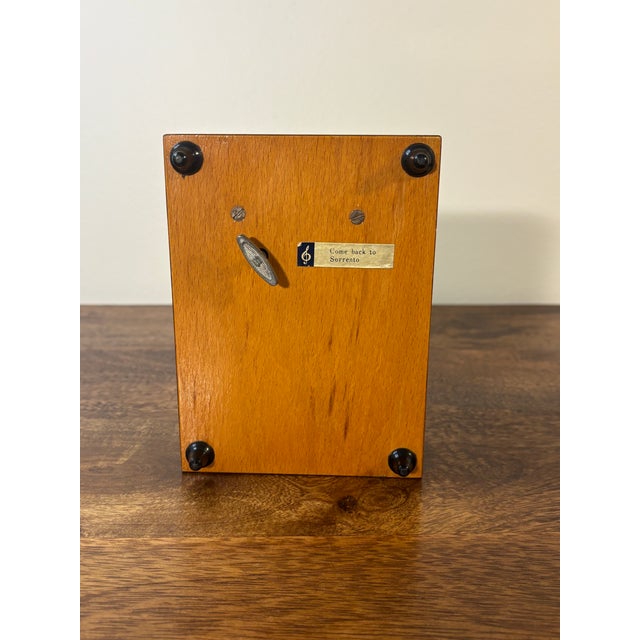 Wood Vintage Italian Burl Wood Music Jewelry Box - Marquetry Floral Lid For Sale - Image 7 of 8