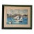 1970's Vintage Watercolor Fishing Boat Nautical Landscape Painting, Framed For Sale