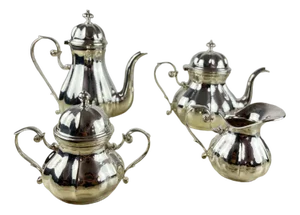 Tea Set in 800 Silver, 1980s, Set of 4