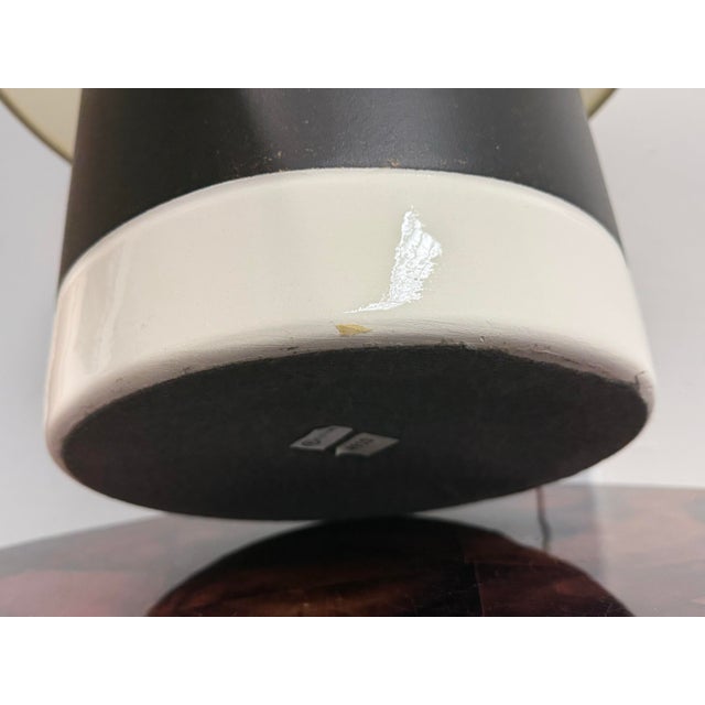 Modern Black + White Ceramic Table Lamp For Sale - Image 11 of 12