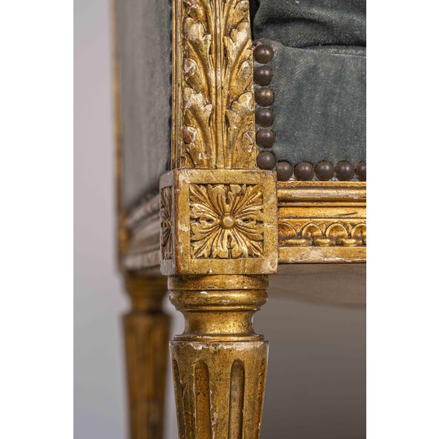 French Louis XVI Giltwood Wing Chair For Sale - Image 18 of 18