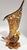 A beautiful Murano amber glass vase, with a turkey sporting an amazingly colorful cornucopia in orange and yellow accents....