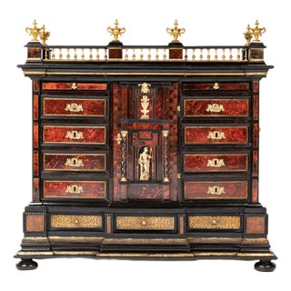 Antique Monetiere in Ebony and Tortoiseshell Finish, 1680 For Sale