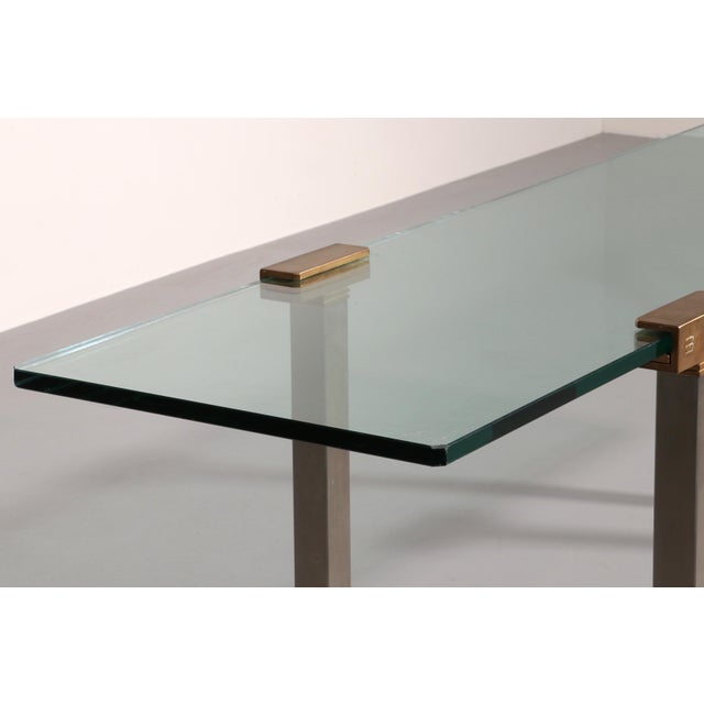 1970s Side Table in Glass and Brass by Peter Ghyczy, 1970 For Sale - Image 5 of 12