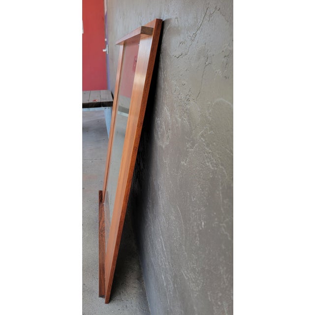 Wood Danish Modern Rectangular Rosewood Mirror by Andr. L Riss. Norway For Sale - Image 7 of 12