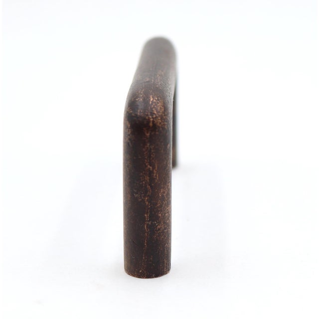Pair of Modern 4.5 In. Darkened Brass Drawer Pulls For Sale - Image 4 of 5