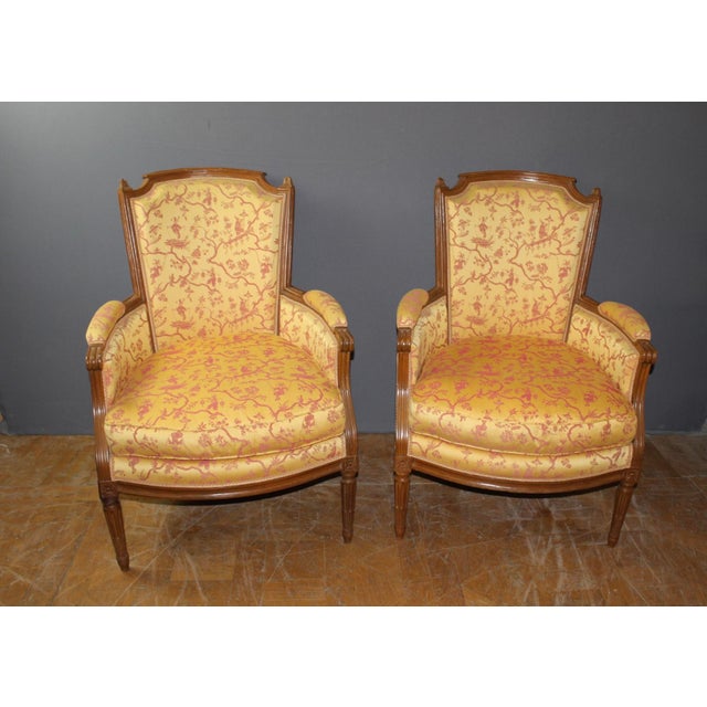 Louis XVI Walnut Bergère Armchairs, Late 18th Century, Set of 2 For Sale - Image 13 of 13