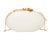 Joanna Oval Clutch in Off White With Gold Flower Clasp For Sale In New York - Image 6 of 7