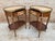 Mid 20th Century Carved Wood Kidney Shaped Bedside Tables with Bronze and Marble Top, Set of 2 For Sale - Image 18 of 18
