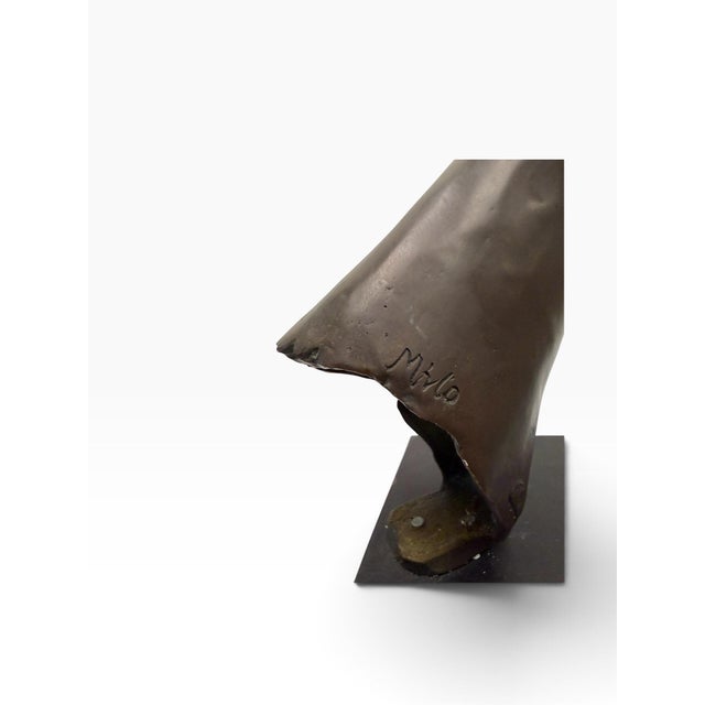 Bronze Late 20th Century Signed Milo (Miguel Lopez) Art Deco Bronze Weimaraner / Pointer Dog Bust Statue For Sale - Image 8 of 11