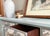 One-of-a-Kind Hand Painted Console Table | Entryway Table | Blue Console | Fabric Drawer Fronts | Cottage Luxe | French Country For Sale - Image 4 of 9