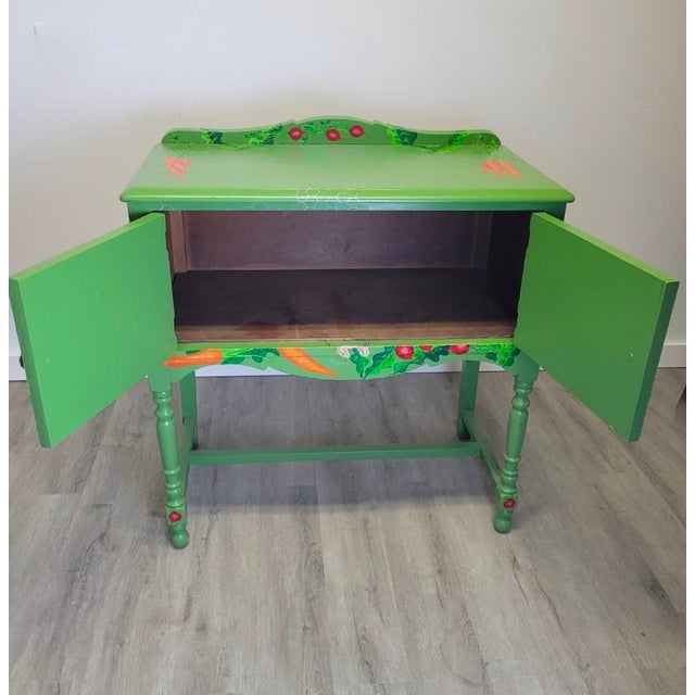 Folk Art Hand-Painted Rabbit Cabinet Signed Patti B. Martin, 2008 For Sale - Image 4 of 12