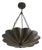 Art Nouveau Petal Pendant Light, Antique Brass Finish Solid Brass Flower Shade, 4 Light Hanging Fixture For Sale