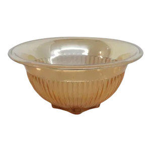 Federal Rolled Rim Ribbed Style Marigold Carnival Glass Mixing Bowl