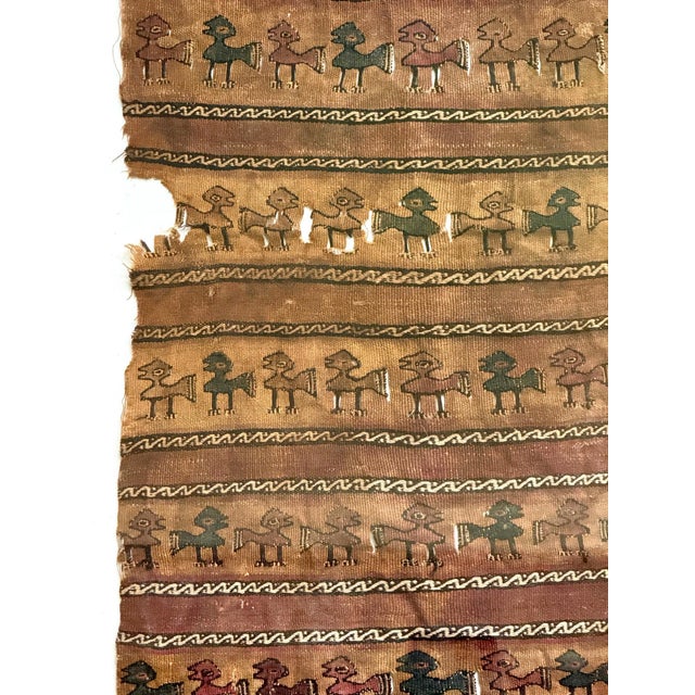 Framed Large Pre-Columbian Woven Textile Fragment from Chimu Chancay Culture For Sale - Image 12 of 16