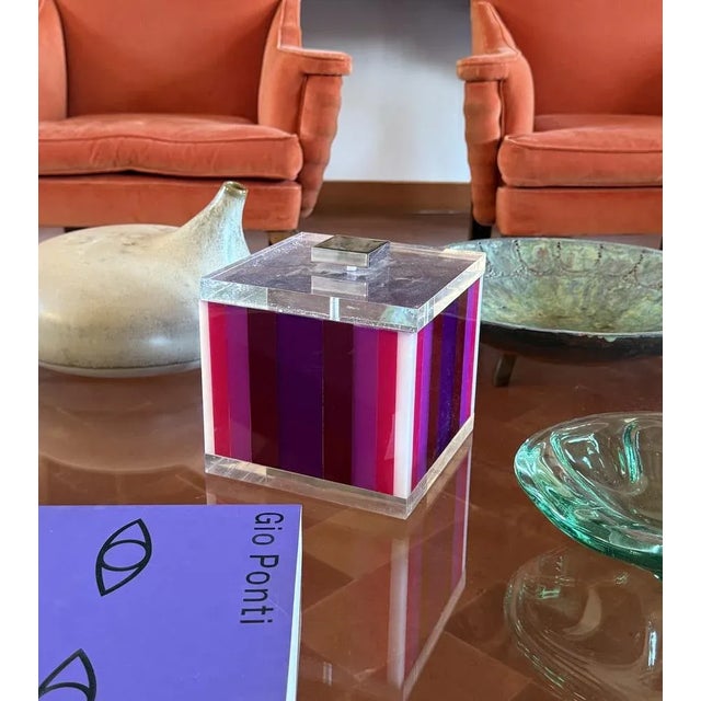 Postmodern Vintage Italian Pink Ice Bucket, 1980s For Sale - Image 3 of 16