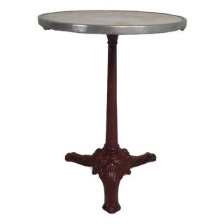 Bistro Table with Cast Iron Legs and Marble Top, 1920s For Sale